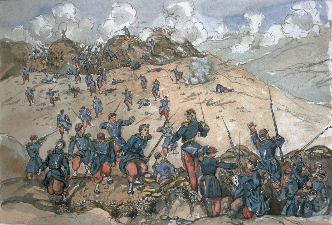 Attaque du bastion central par les troupes françaises sous le général Desalles pendant le siège de Sébastopol, d