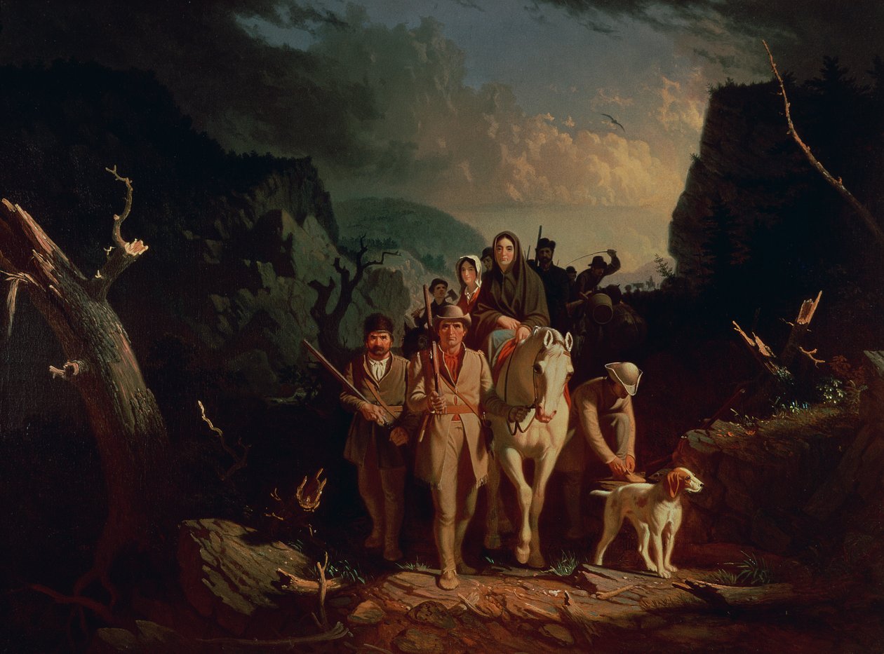 Daniel Boone escortant des colons à travers le Cumberland Gap, 1851-52 - George Caleb Bingham