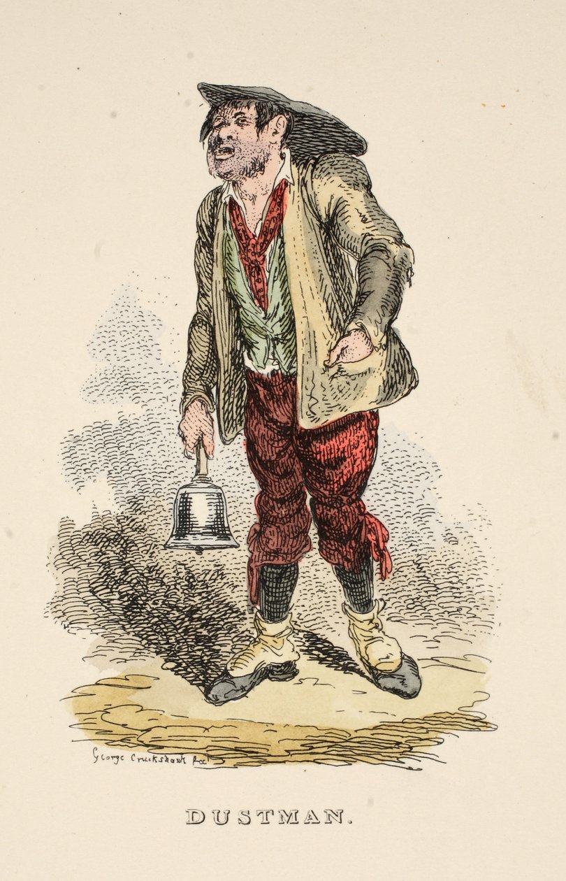 Éboueur, du Magazine de poche du gentleman, pub. 1827 - George Cruikshank
