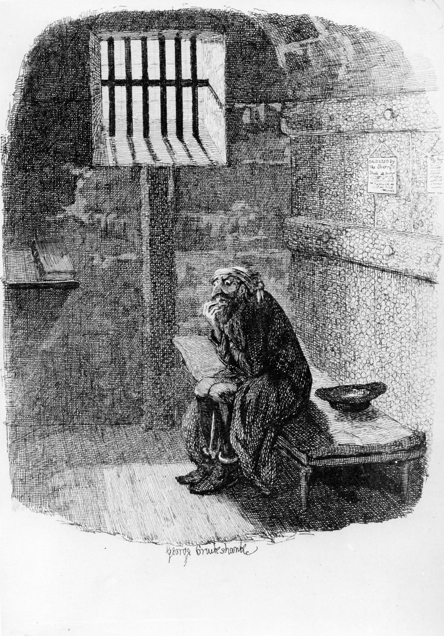 Fagin dans la cellule des condamnés, illustration de 