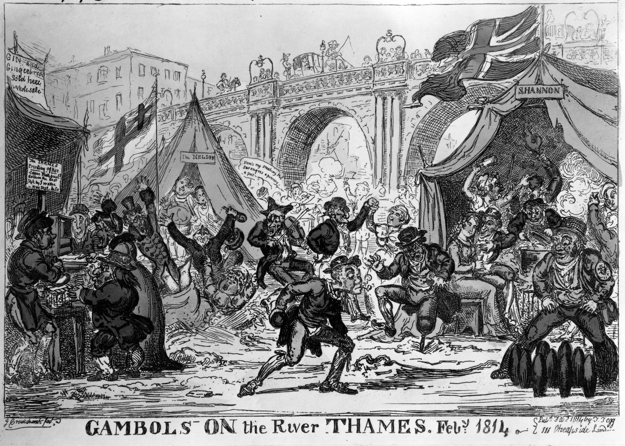 Jeux sur la Tamise, 1814 - George Cruikshank