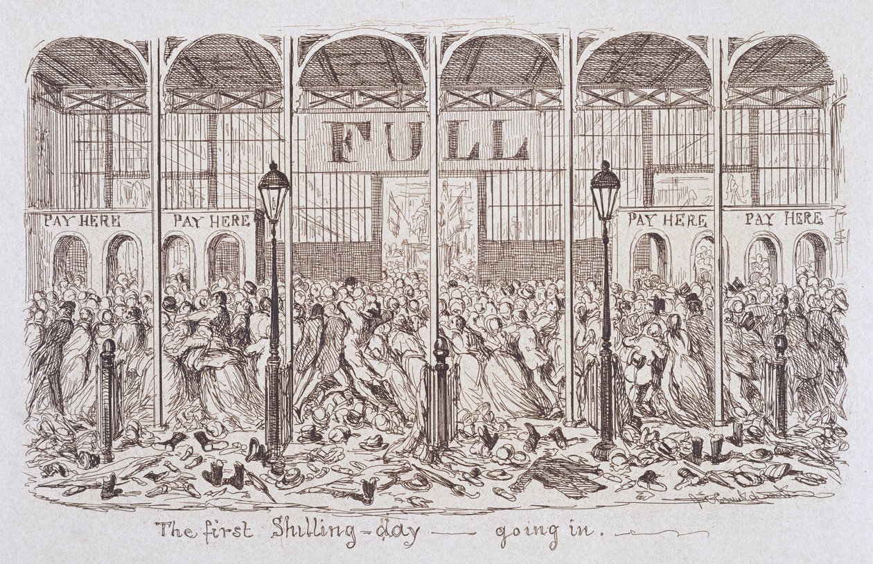 La Grande Exposition de 1851 de Mayhew : Le Premier Jour à un Shilling - Entrée, 1851 - George Cruikshank