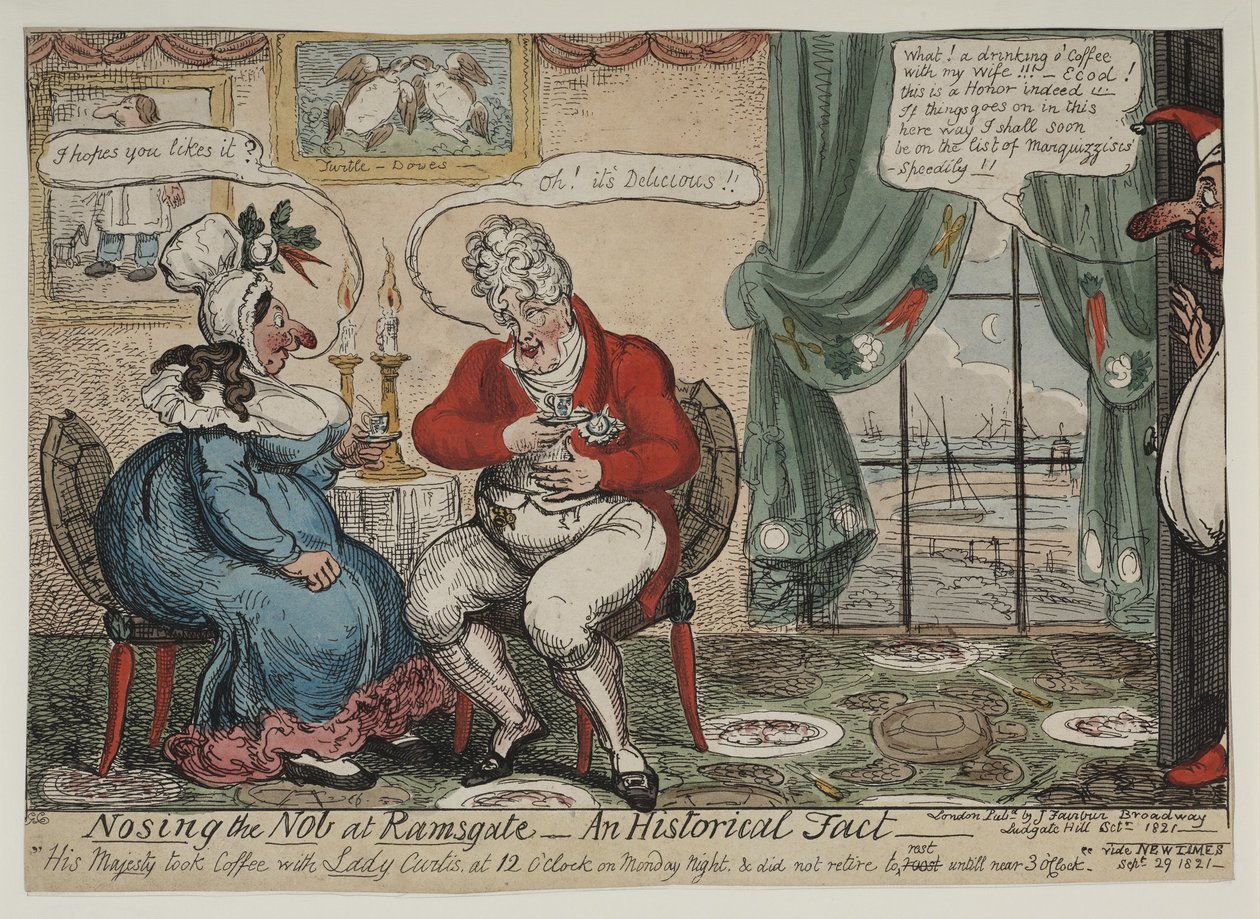 Renifler le nob à Ramsgate - un fait historique, 1821 - George Cruikshank
