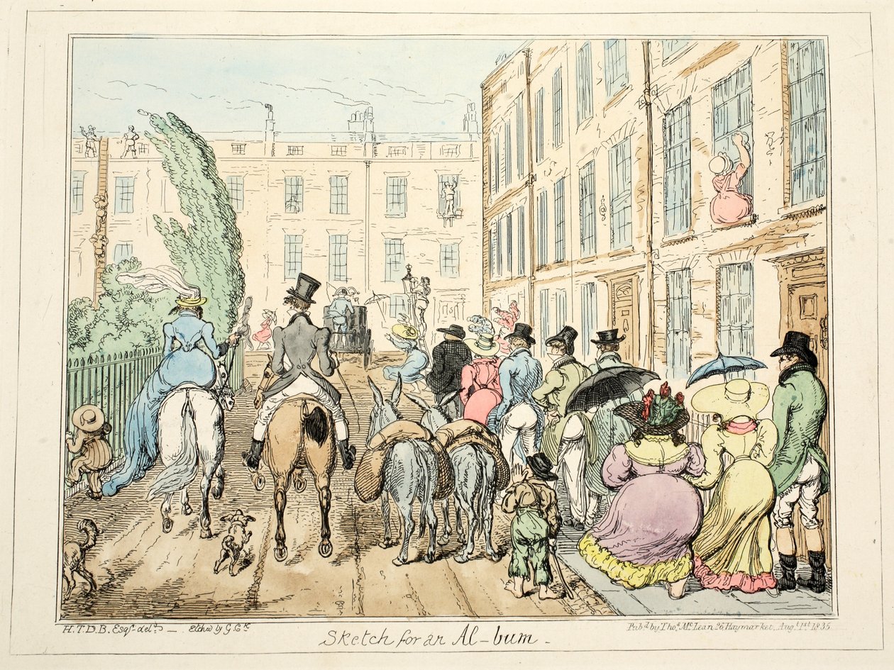 Esquisse pour un album, pub. 1835 (gravure coloriée à la main) - George Cruikshank