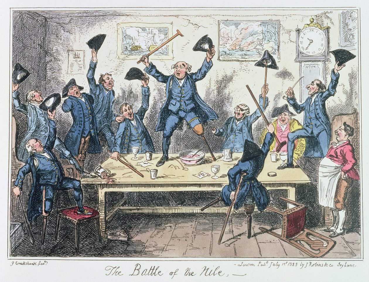 La Bataille du Nil, publiée par James Robins et Co., 1er juillet 1825 - George Cruikshank