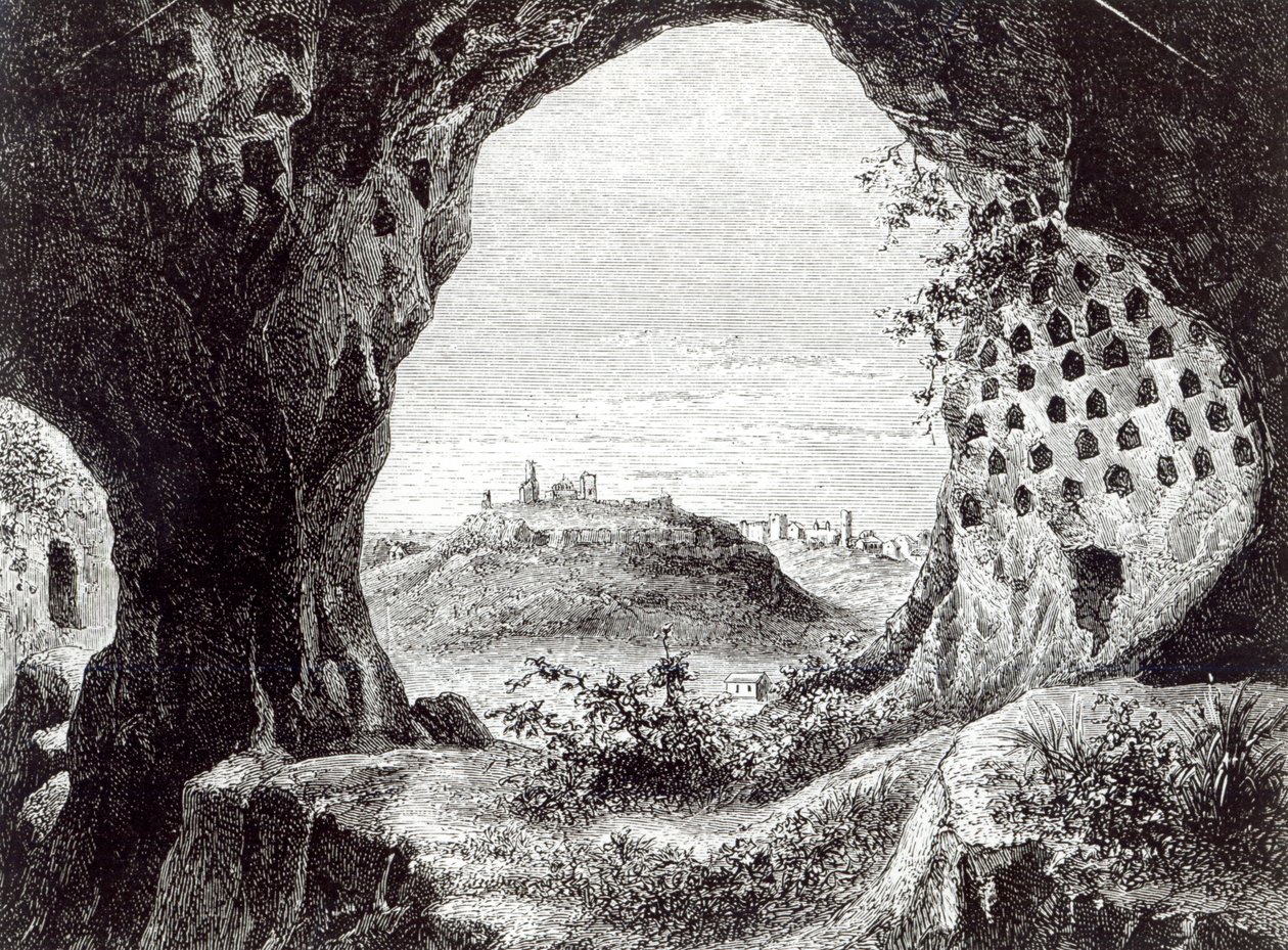 Columbarium, avec une vue lointaine de Toscanella - George Dennis