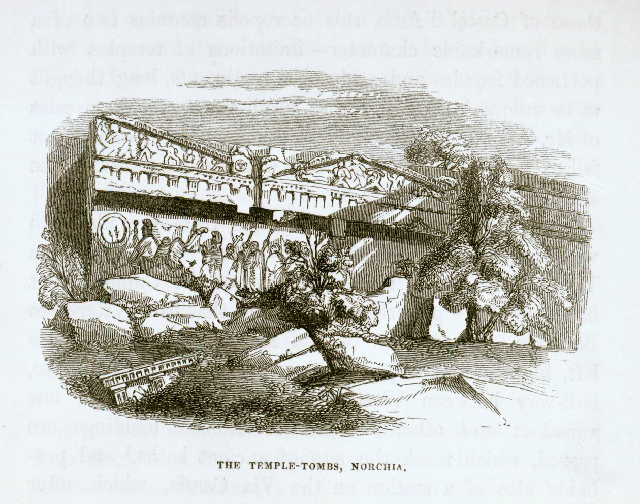 Les tombes-temples à Norchia - George Dennis