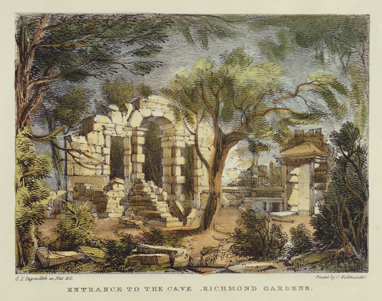 Entrée de la grotte, Richmond Gardens, planche 18 de 