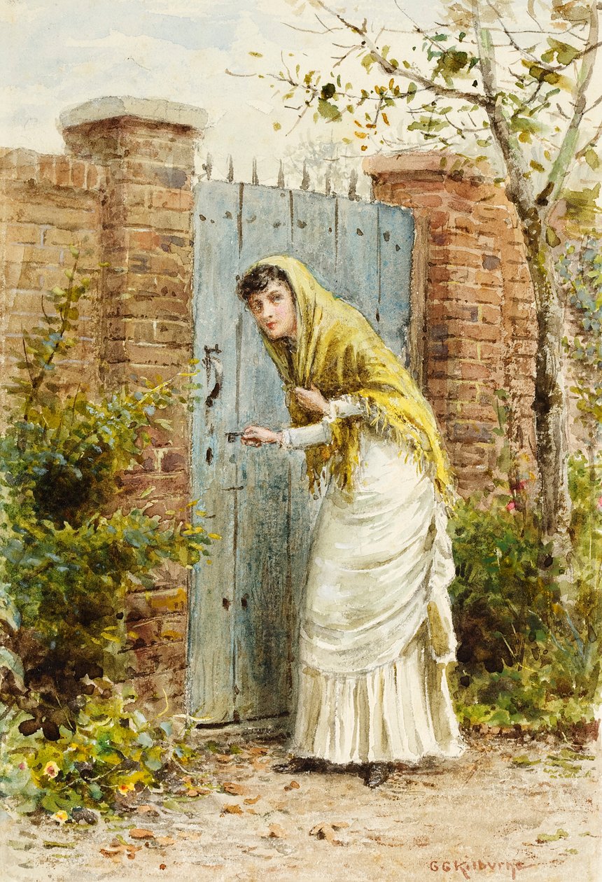 Fille à une porte - George Goodwin Kilburne