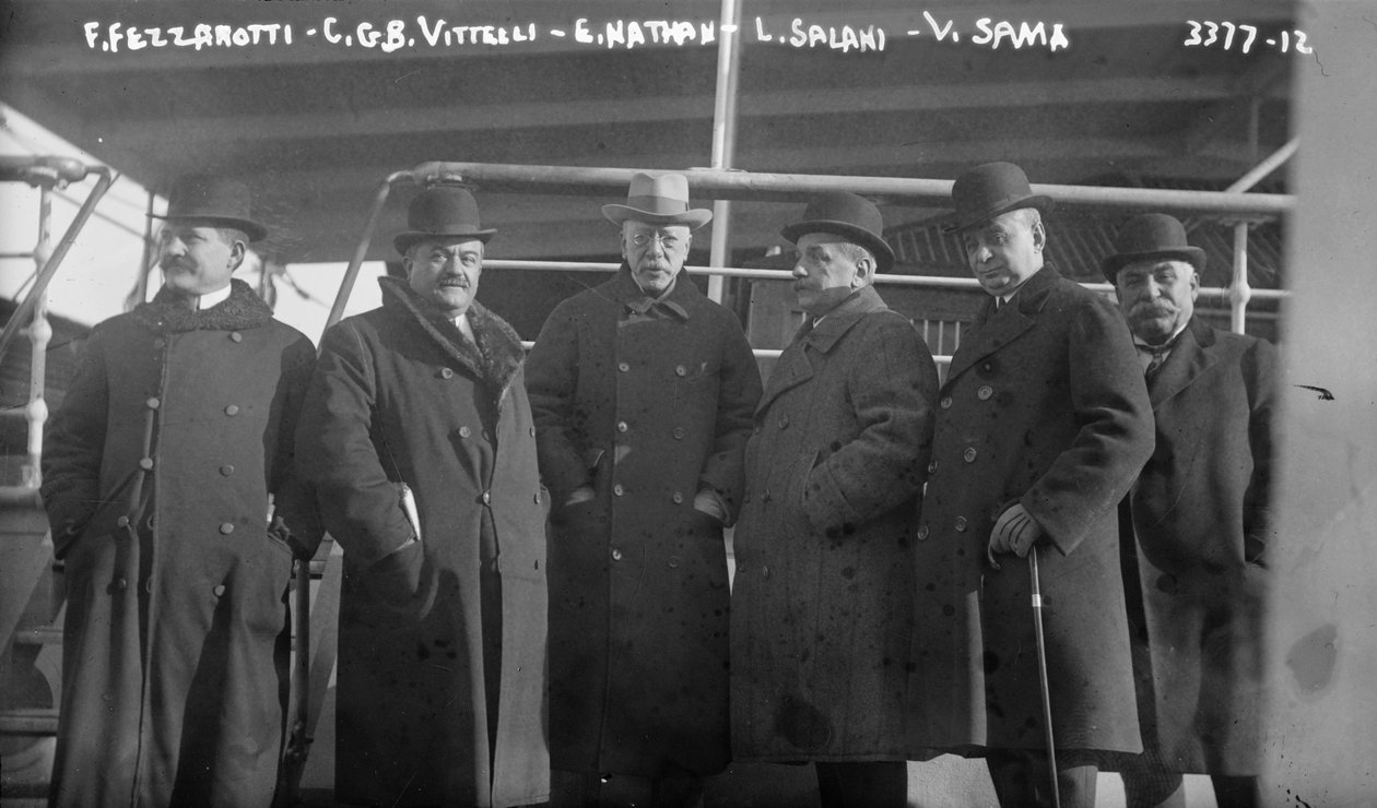 F. Fezzarotti, C.G.B. Vittelli, E. Nathan, L. Salani et V. Sama sur le paquebot America de l