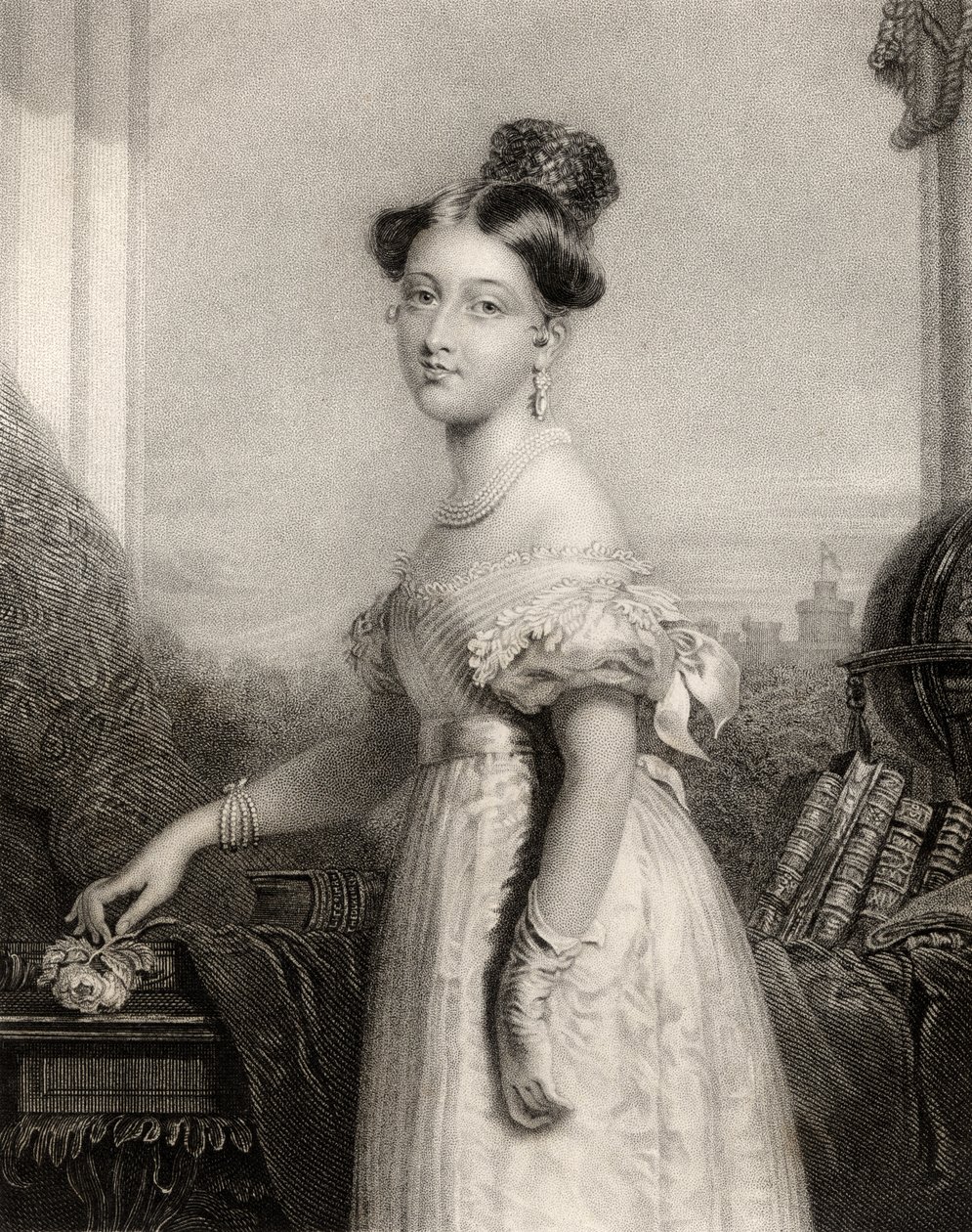 Princesse Alexandrina Victoria de Saxe-Cobourg, gravée par J. Cochran, de 