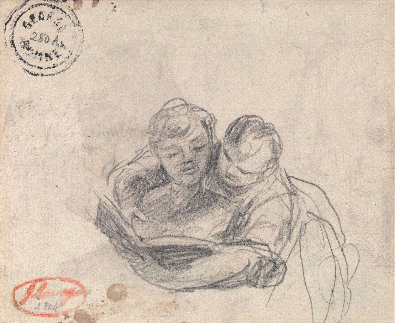 Couple lisant un livre - George Romney