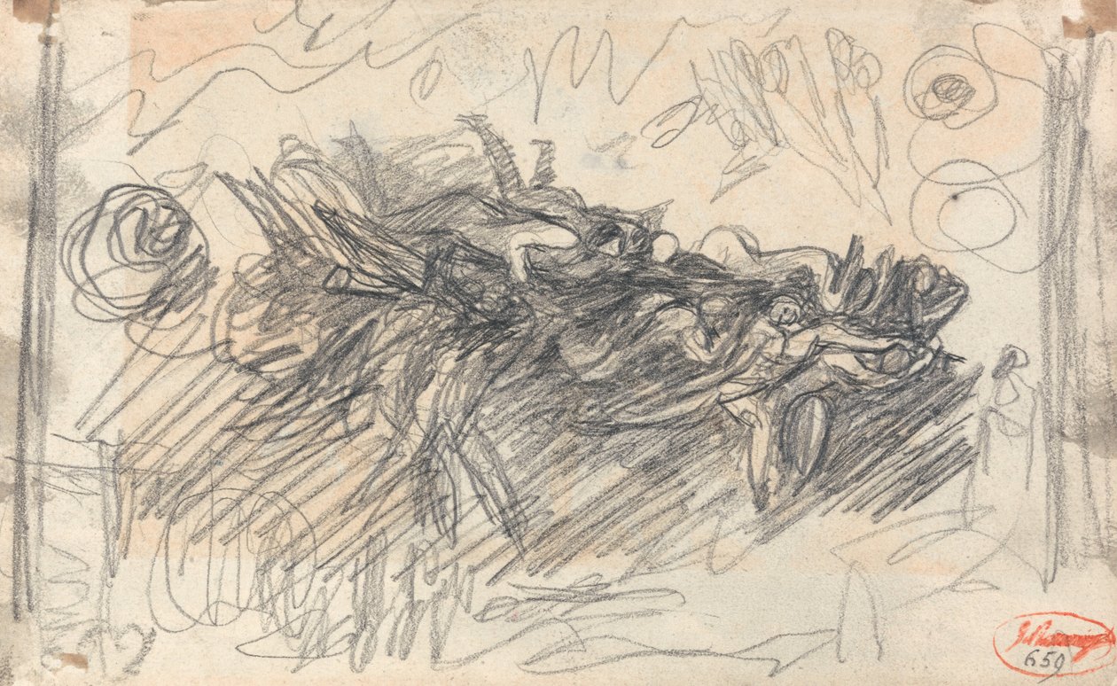 Faux, Paysage avec caverne de sorcières - George Romney