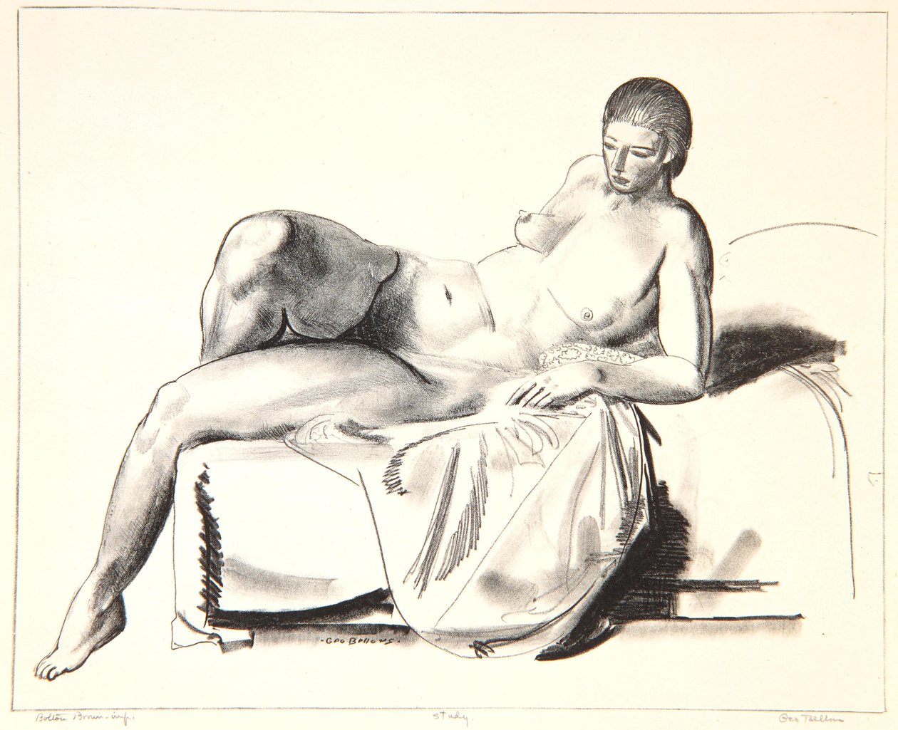 Étude de nu, Classique sur un canapé, 1923-24 - George Wesley Bellows