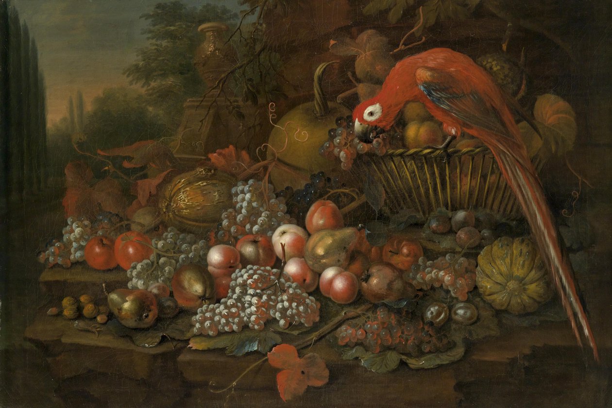 Nature morte avec fruits et un perroquet - William Sartorius