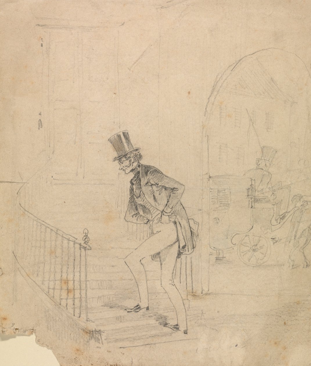 Homme entrant dans une maison - George Augustus Sala