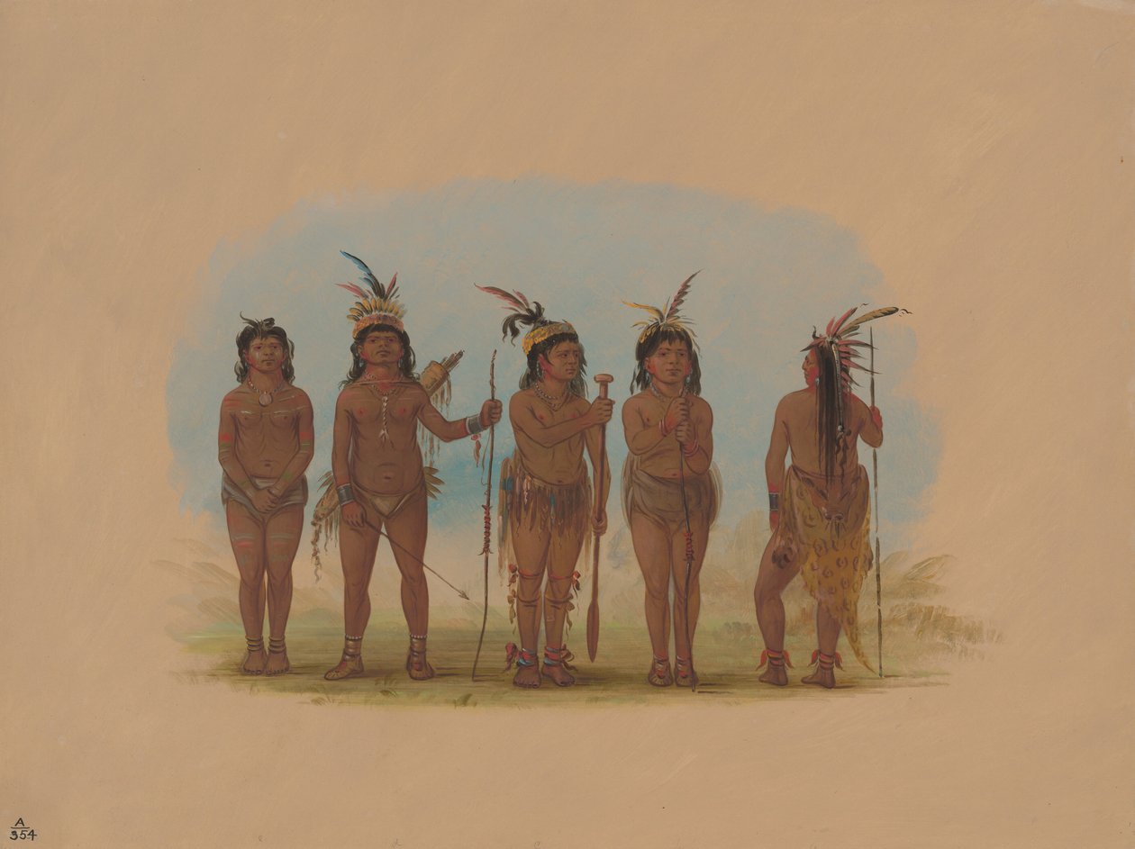 Cinq Indiens Caribbe - George Catlin