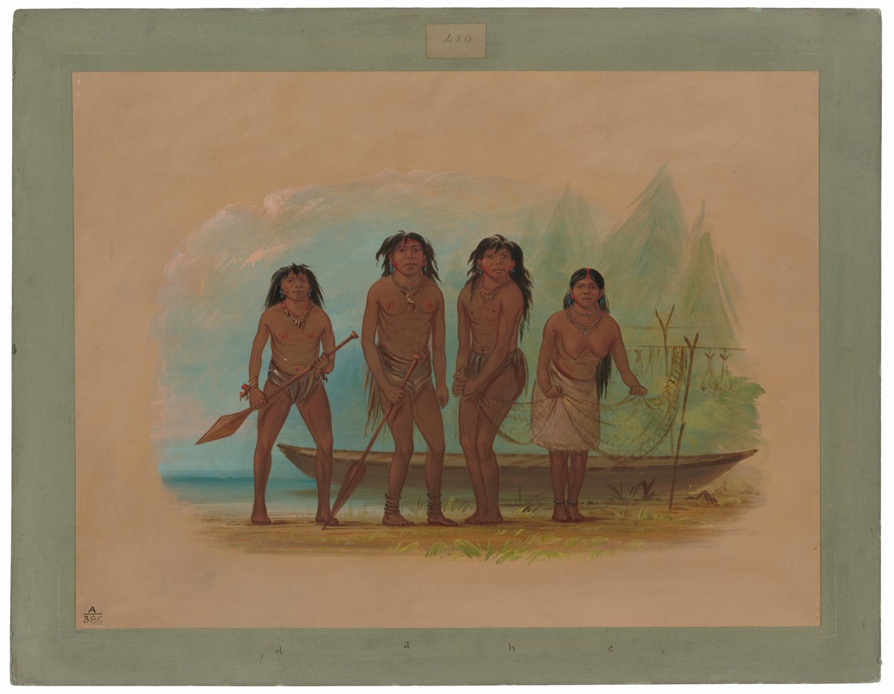 Quatre Indiens Fuegiens - George Catlin