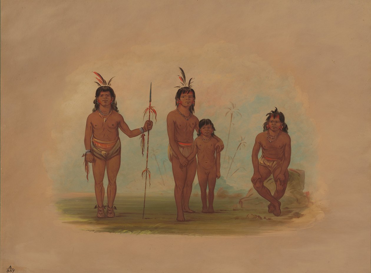 Quatre Indiens Goo-a-give, 1854-1869 - George Catlin