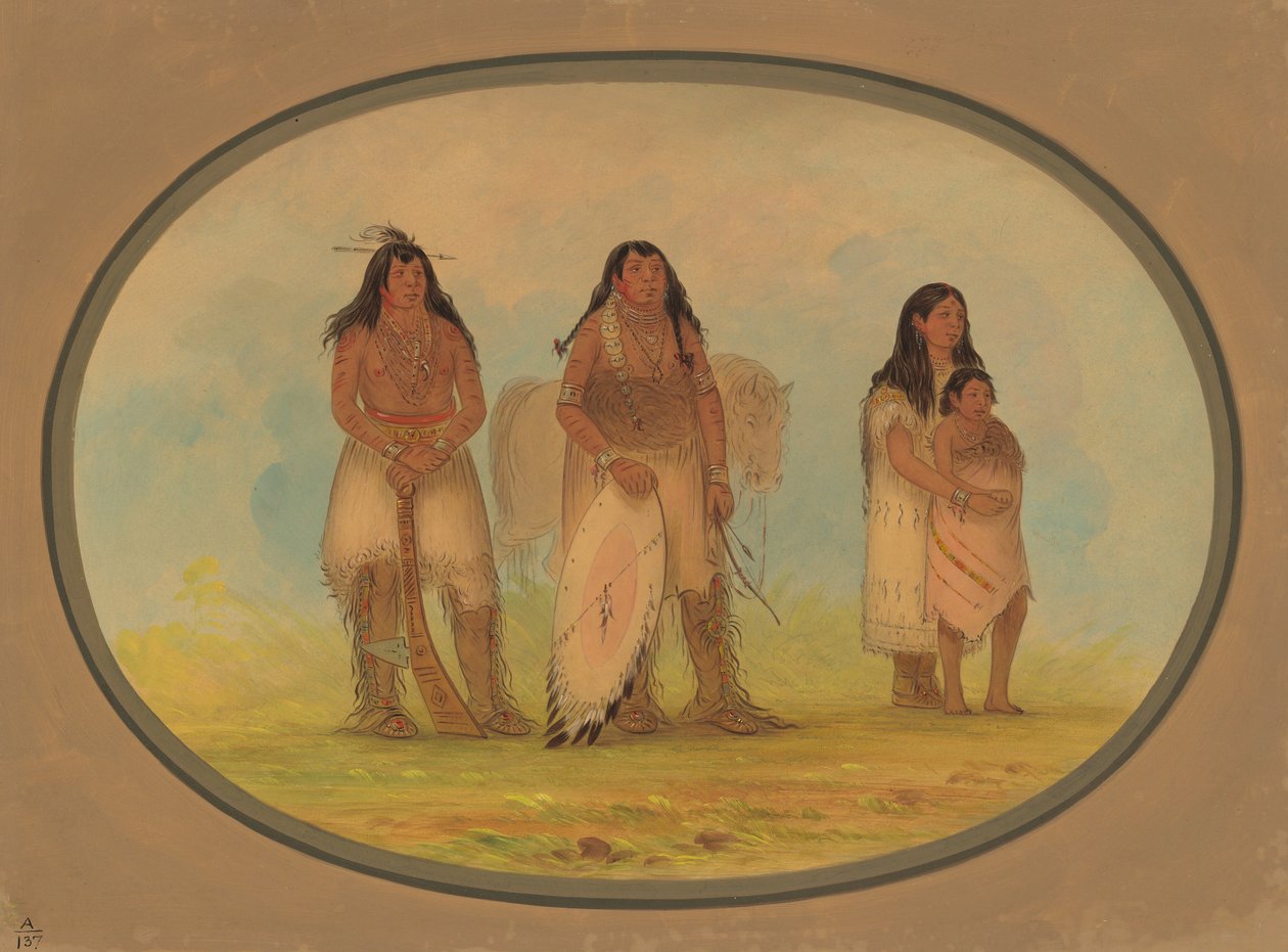 Quatre Indiens Kiowa, 1861-1869 - George Catlin