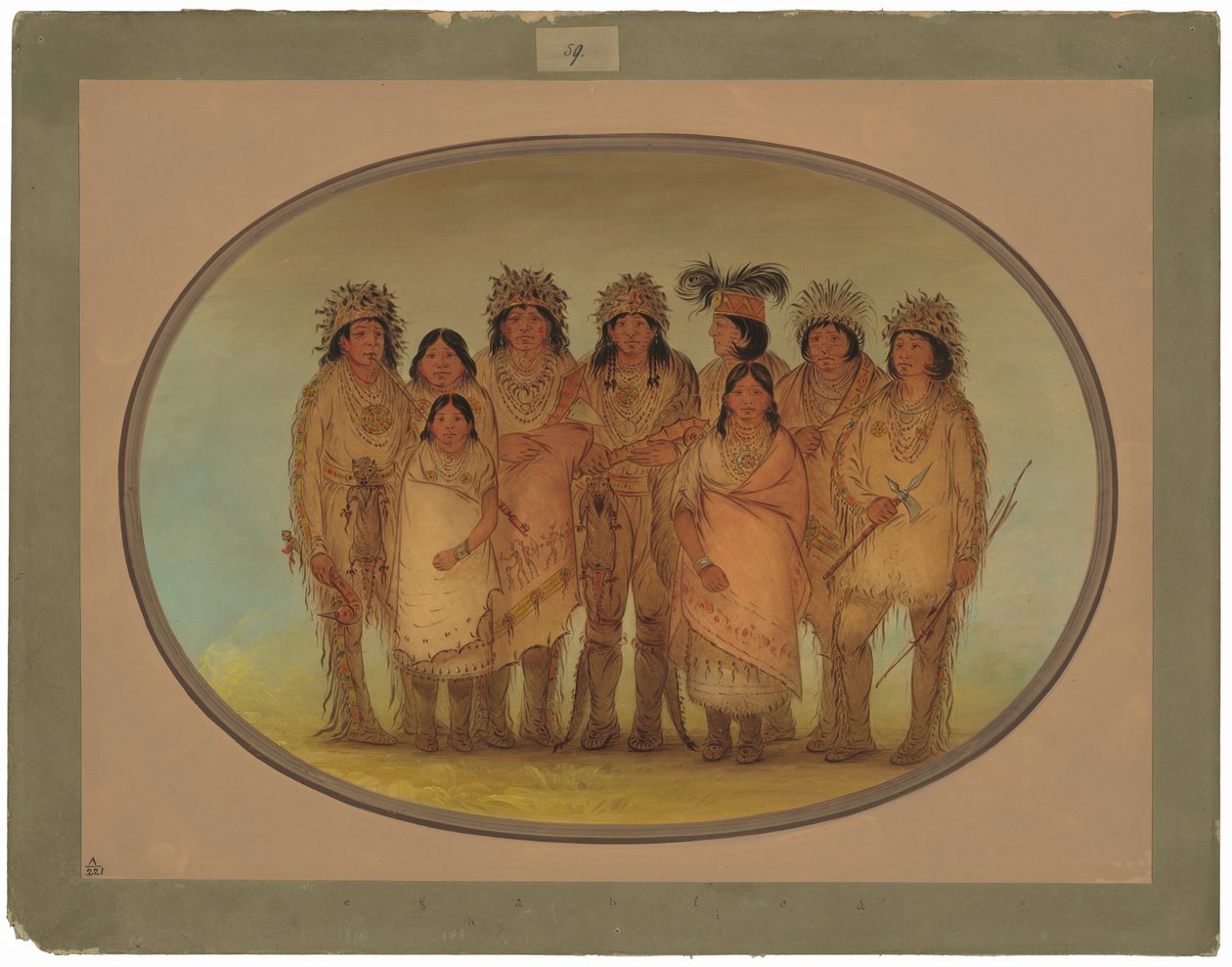 Neuf Indiens Ojibbeway à Londres - George Catlin