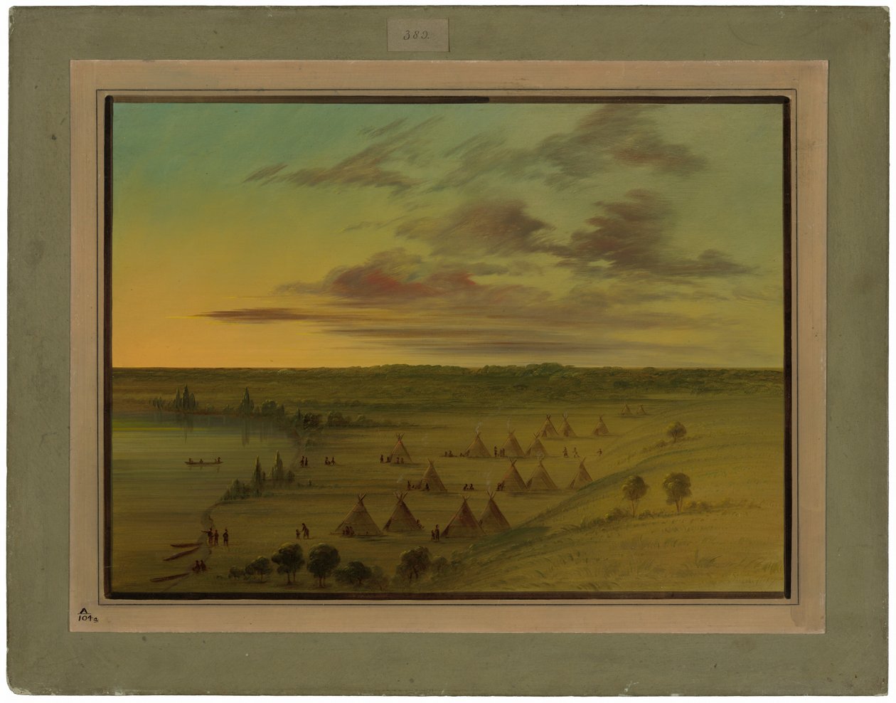 Village Sioux - Lac du Cygne - George Catlin