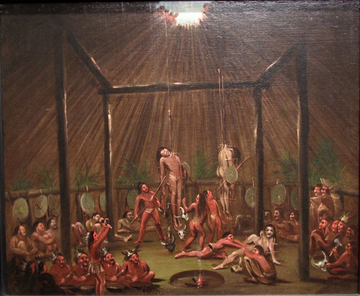 La scène de coupe, cérémonie de Mandan-O-kee-pa - George Catlin