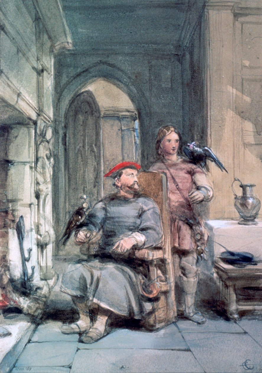 Chevalier et page, XIXe siècle - George Cattermole
