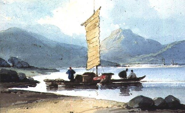 Bateau à voile jaune, Chine - George Chinnery