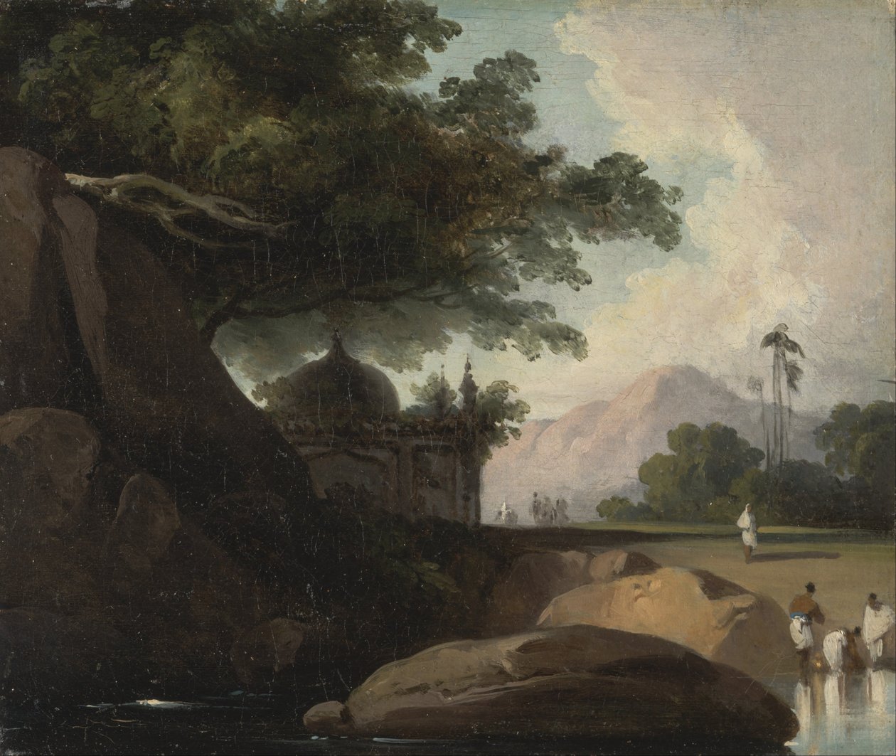 Paysage indien avec temple - George Chinnery