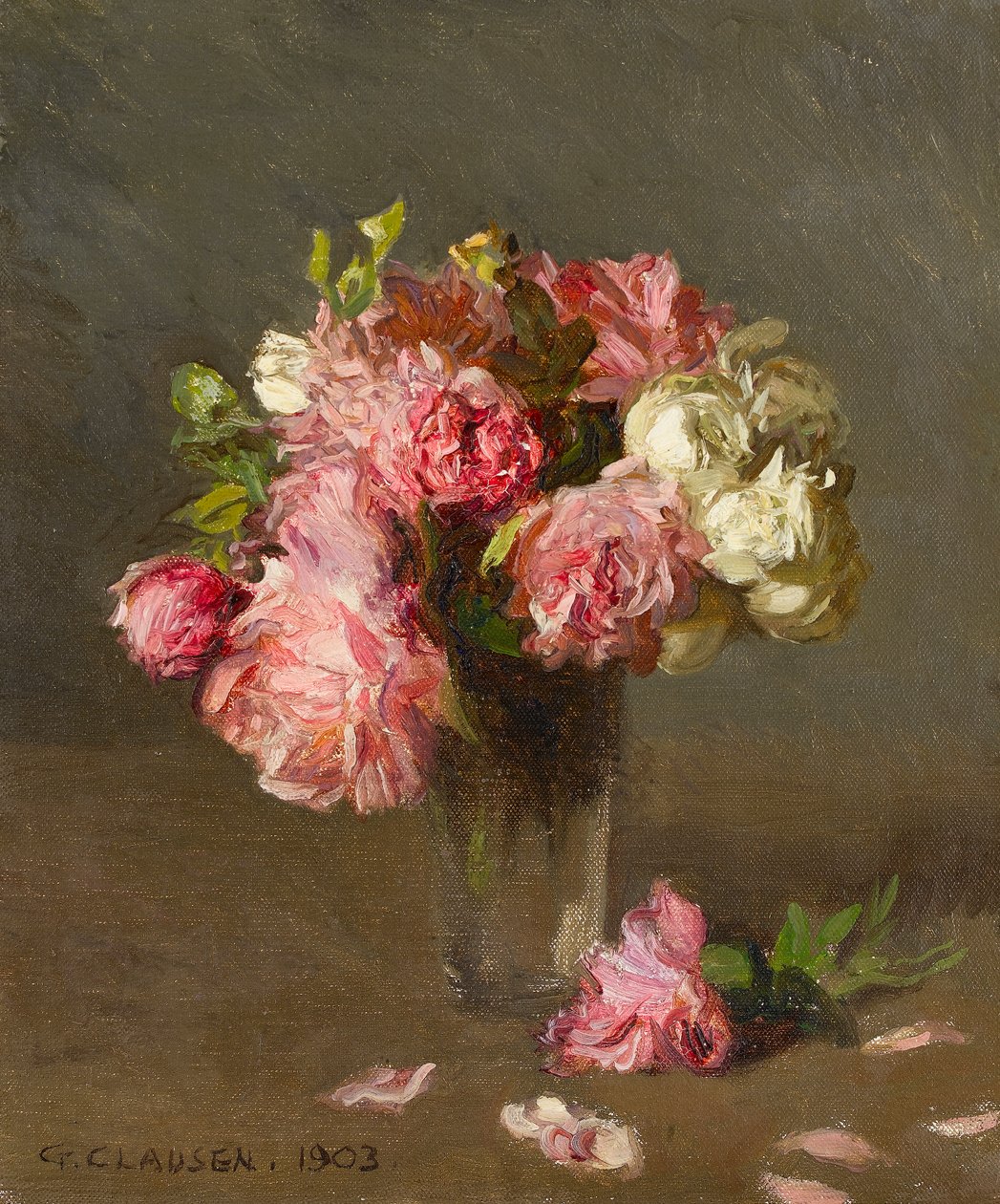 Roses dans un vase - George Clausen