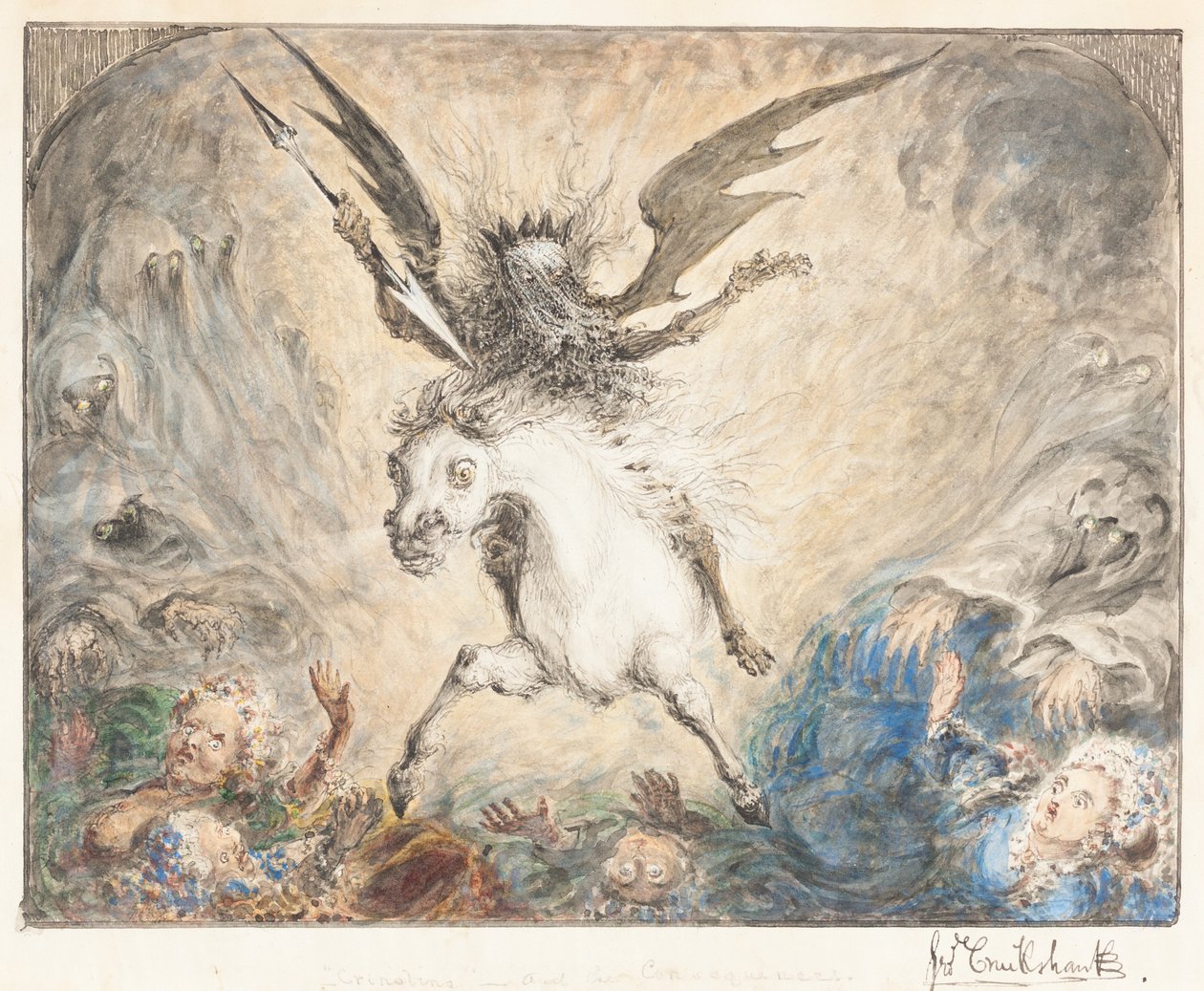 "Crinolina" - et les conséquences [recto] - George Cruikshank