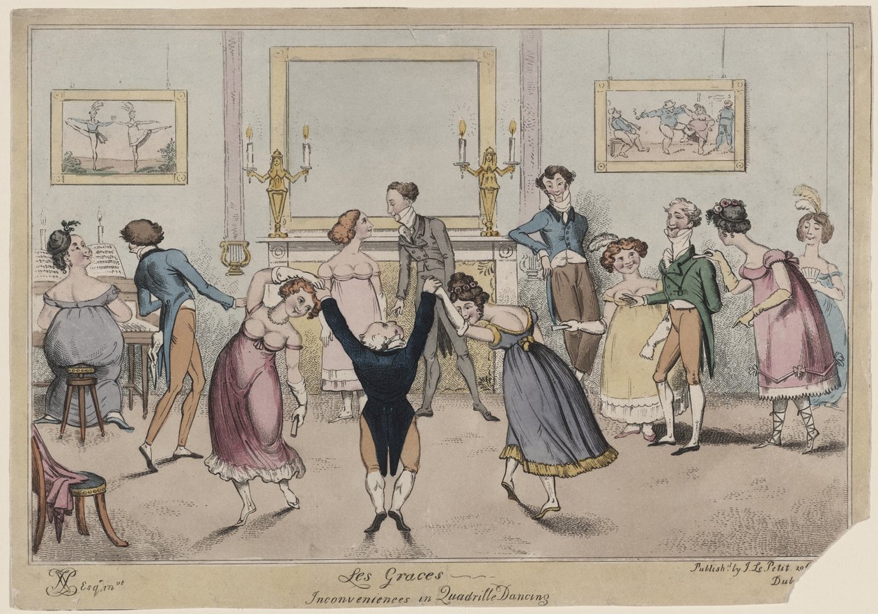 Les Grâces, Inconvénients de la danse quadrille - George Cruikshank