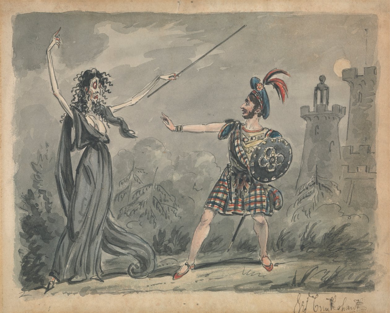 Macbeth et la sorcière - George Cruikshank