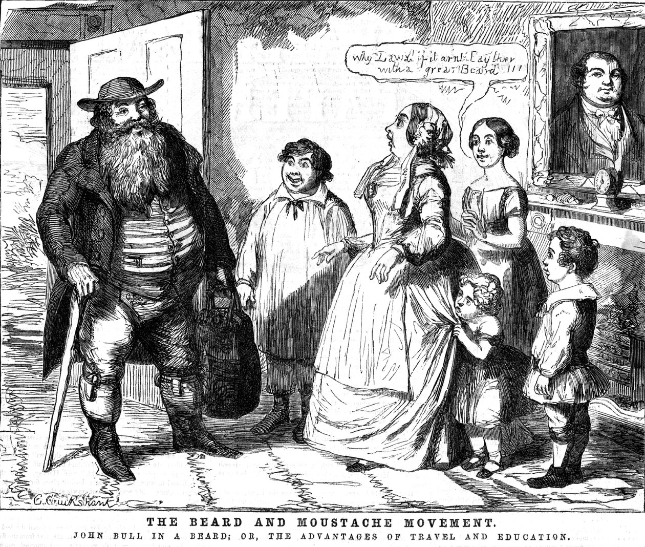 Le Mouvement de la barbe et de la moustache, 1854 - George Cruikshank