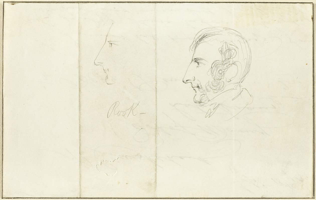 Deux autoportraits de profil - George Cruikshank