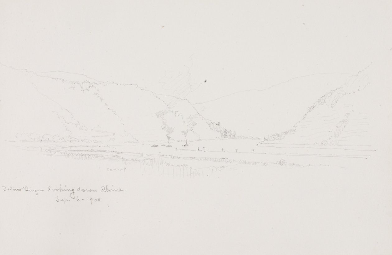 En dessous de Bingen En regardant le Rhin - George Elbert Burr