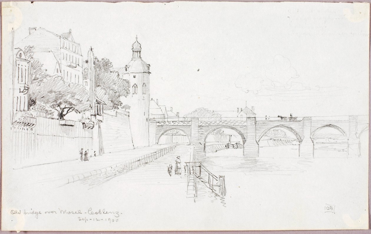 Vieux pont sur la Moselle, Coblenz - George Elbert Burr