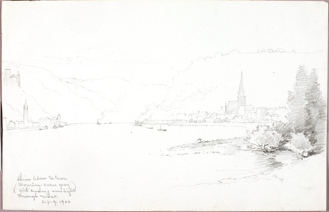 Rhin en dessous de St. Goar - George Elbert Burr