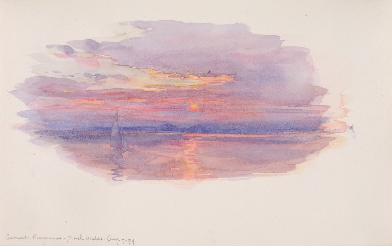 Coucher de soleil, Caernarvon, Nord du Pays de Galles - George Elbert Burr