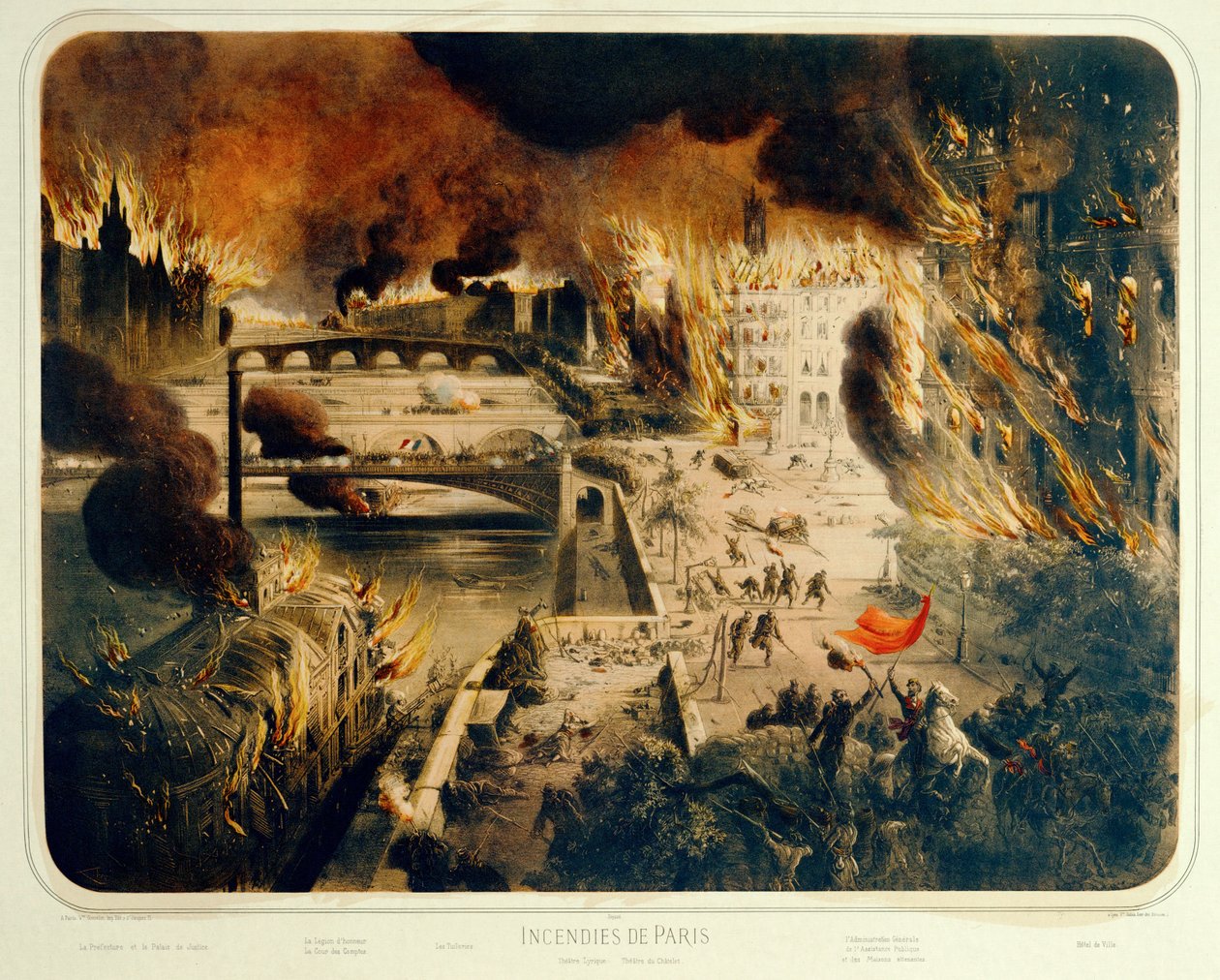 La Commune : Paris en feu ... (gravure) - George Frederic Watts