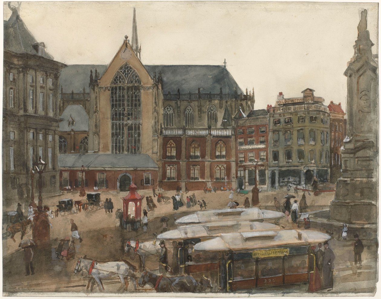 Le Dam à Amsterdam - George Hendrik Breitner