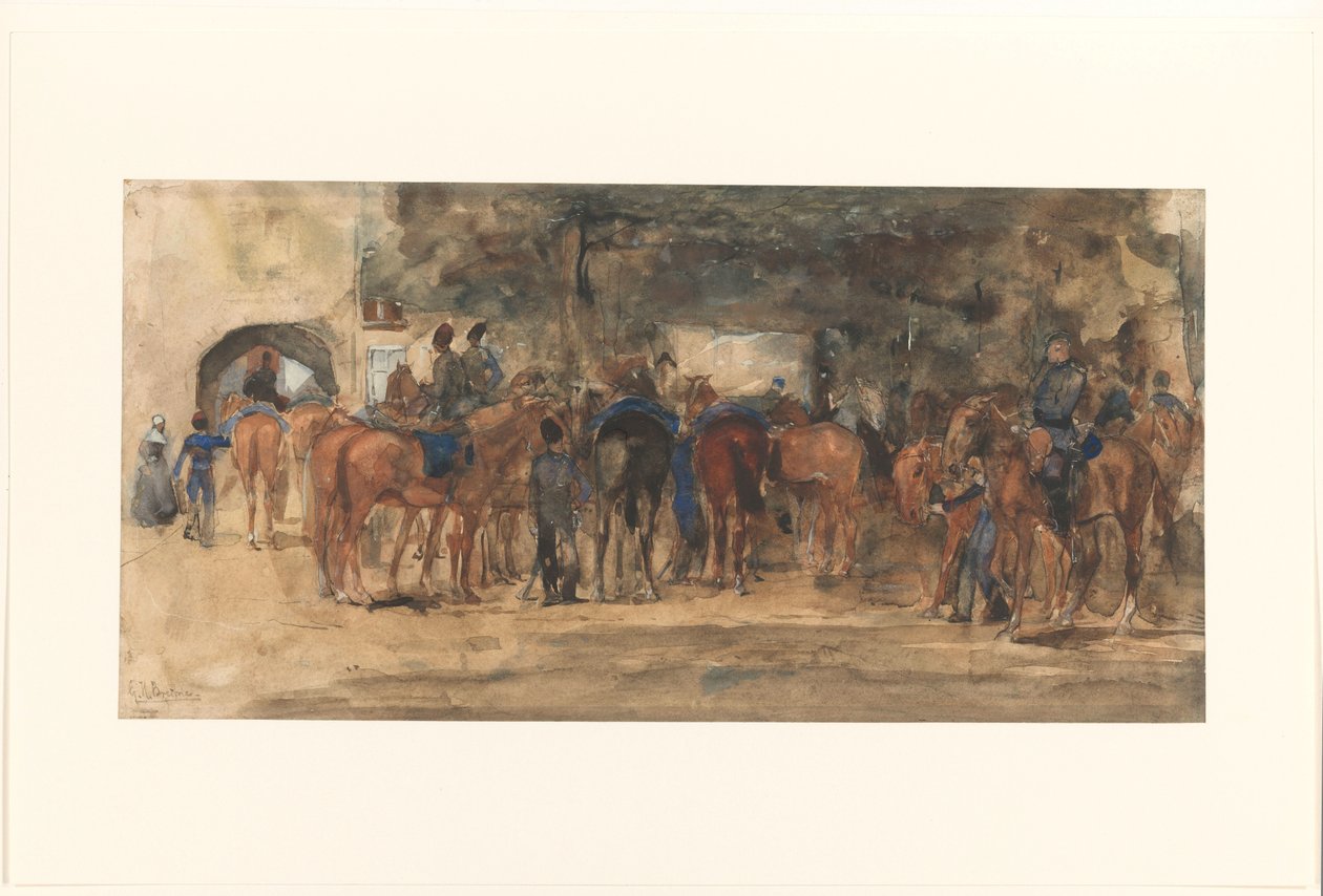 Cavalerie au repos sur une place - George Hendrik Breitner