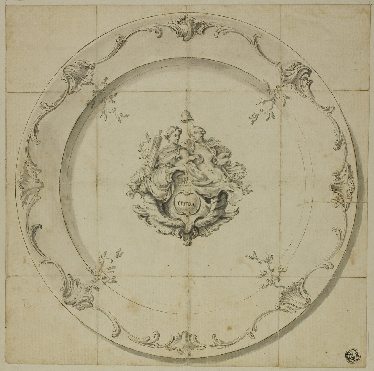 Motif pour assiettes en porcelaine (Utica) - George Knapton
