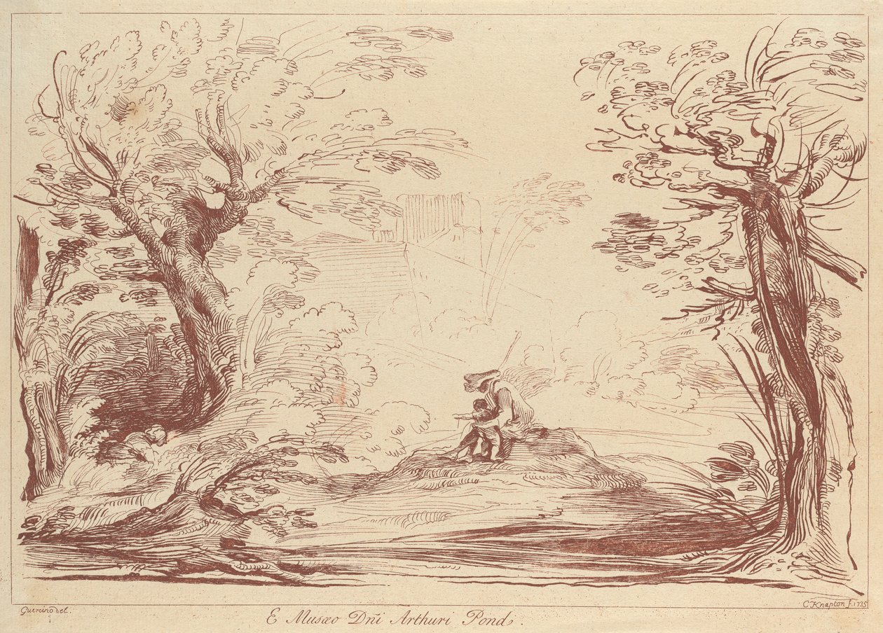 Sans titre : Paysage avec figures - George Knapton