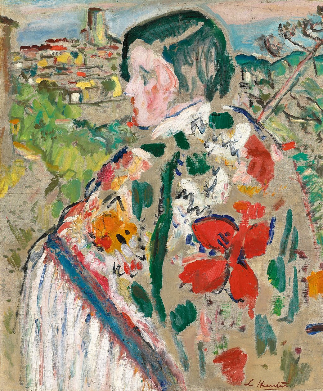 Fille en châle - George Leslie Hunter