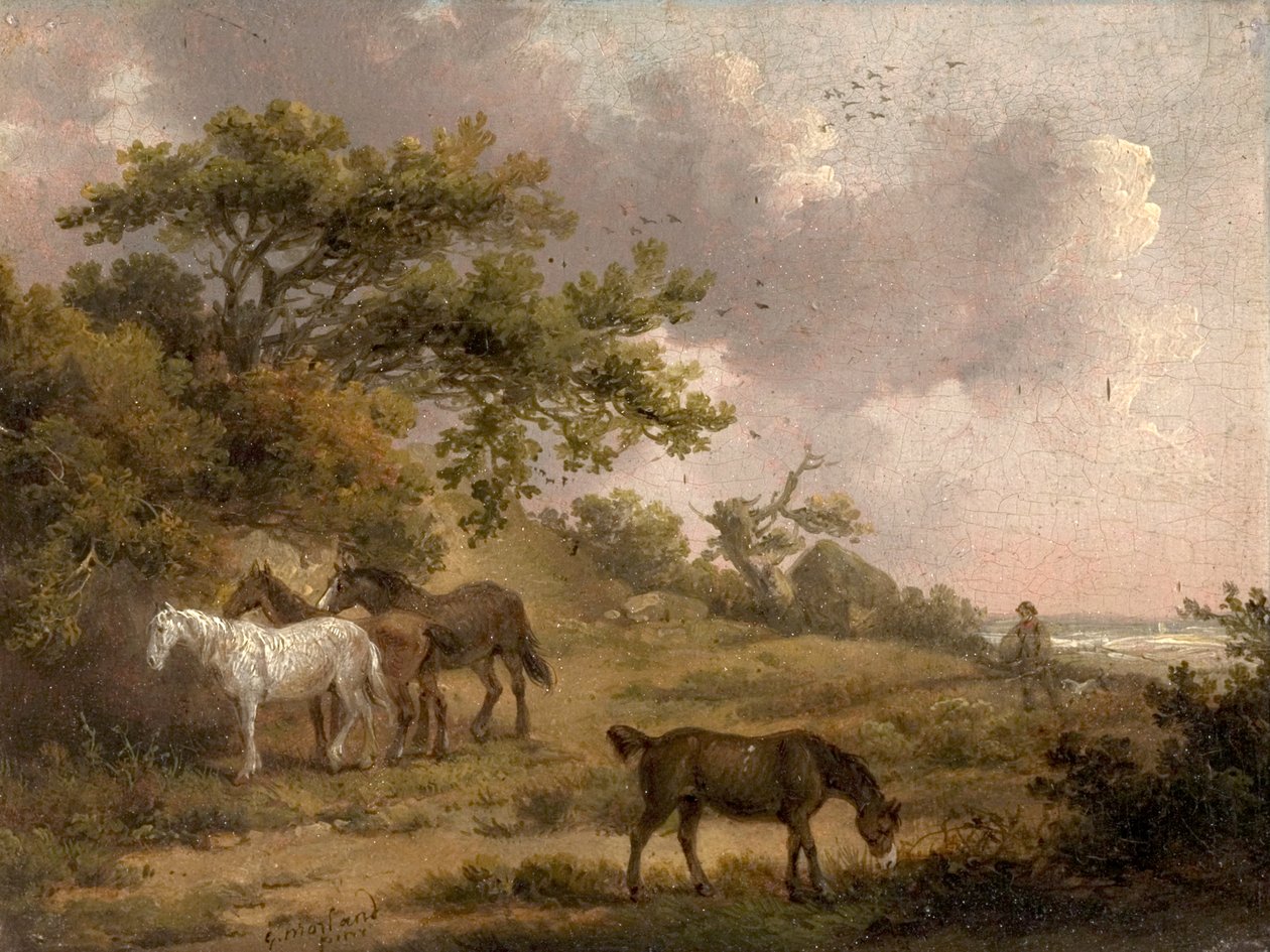 Paysage avec quatre chevaux - George Morland