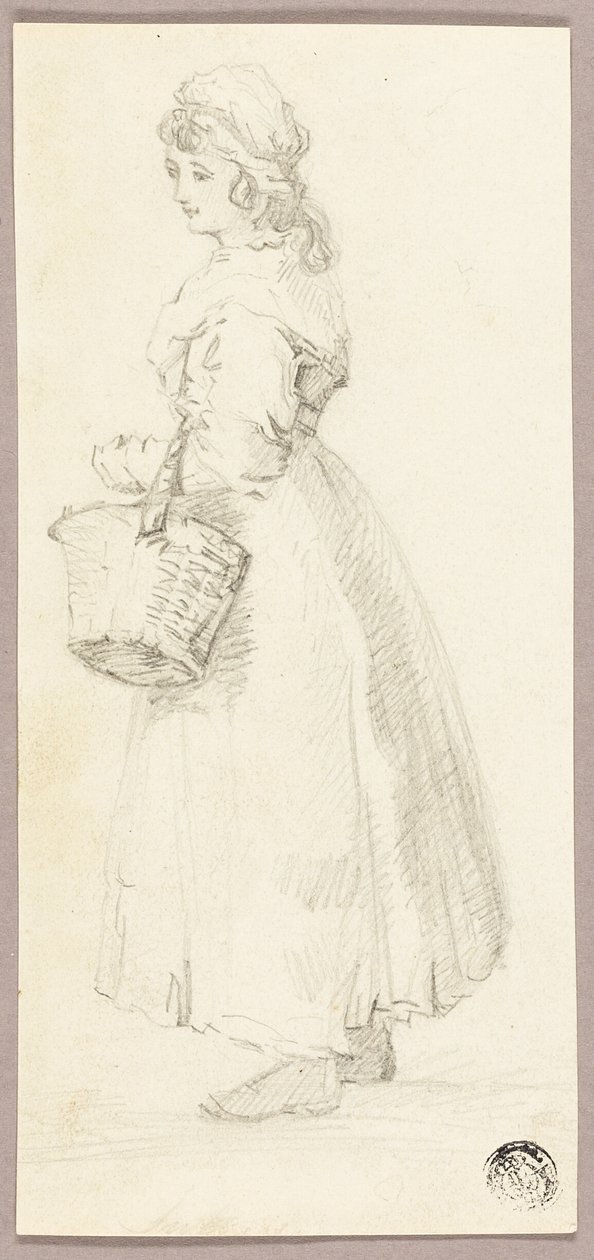 Fille debout avec un panier - George Morland
