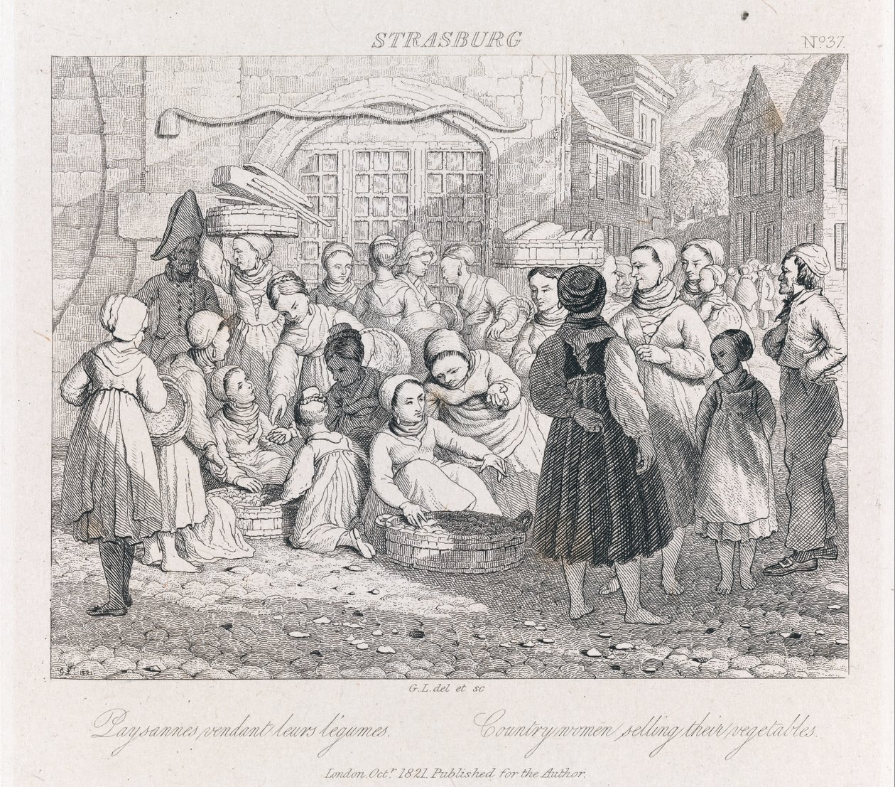 Paysans Vendant, Strasbourg, c.1821 - George Robert Lewis