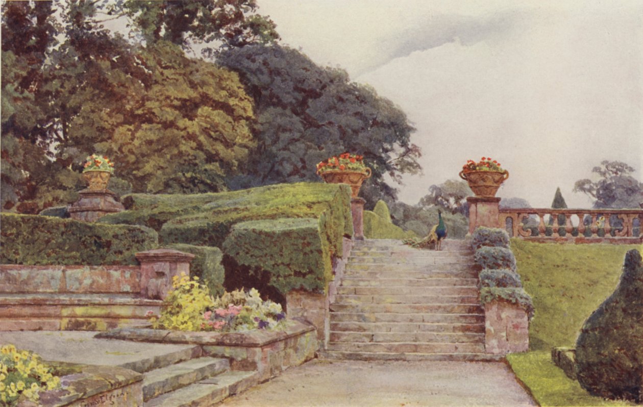 Condover, les marches de la terrasse - George Samuel Elgood